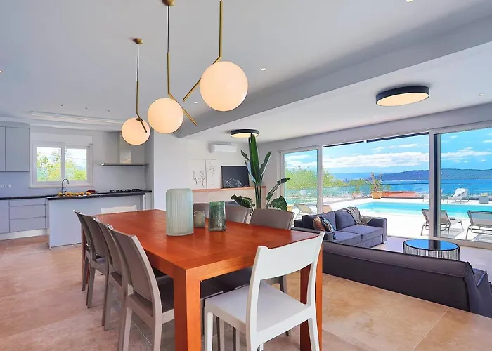 וילה Luxurius Aria With Heated 45sqm Pool, Jacuzzi And Seaview *