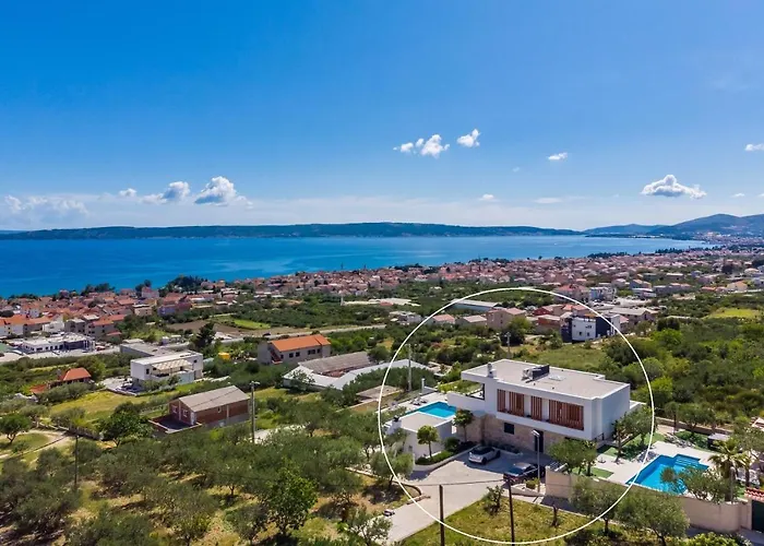 וילה Luxurius Aria With Heated 45sqm Pool, Jacuzzi And Seaview